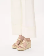 Valentino Rockstud Laminated Nappa Wedge Sandal 90 Mm - Image 7